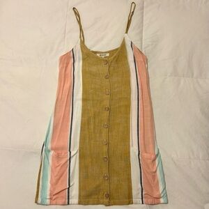 Rip Curl Gold and Pink Buttoned Camisole Top